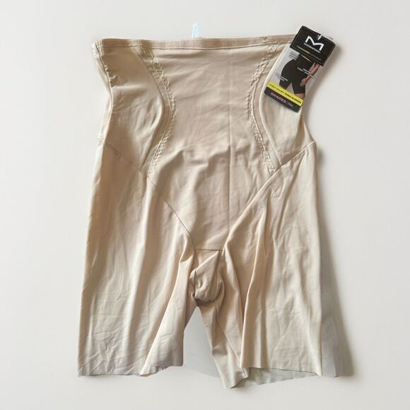 NWT Maidenform Size 2XL High Waist Thigh Slimmer Firm Control Beige Shapewear - Picture 1 of 6